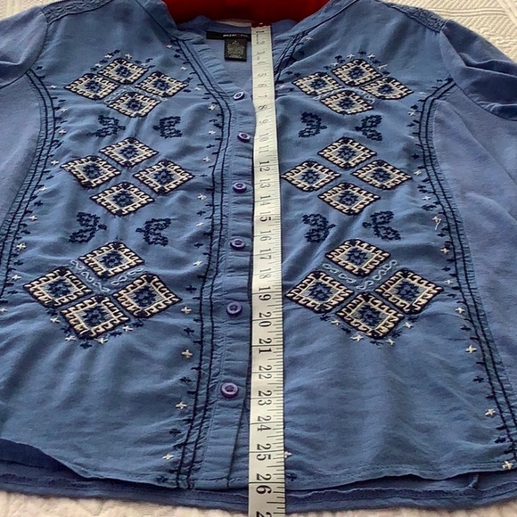 STYLE & CO Embroidered Top L Coastal Granny - Picture 9 of 10